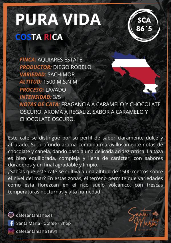 COSTA RICA - PURA VIDA (Lavado) - 250 gr - Imagen 2